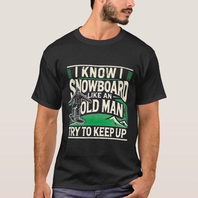 Snowboarding Shirt Men Grandpa Snowboarder Snowboa (Front)