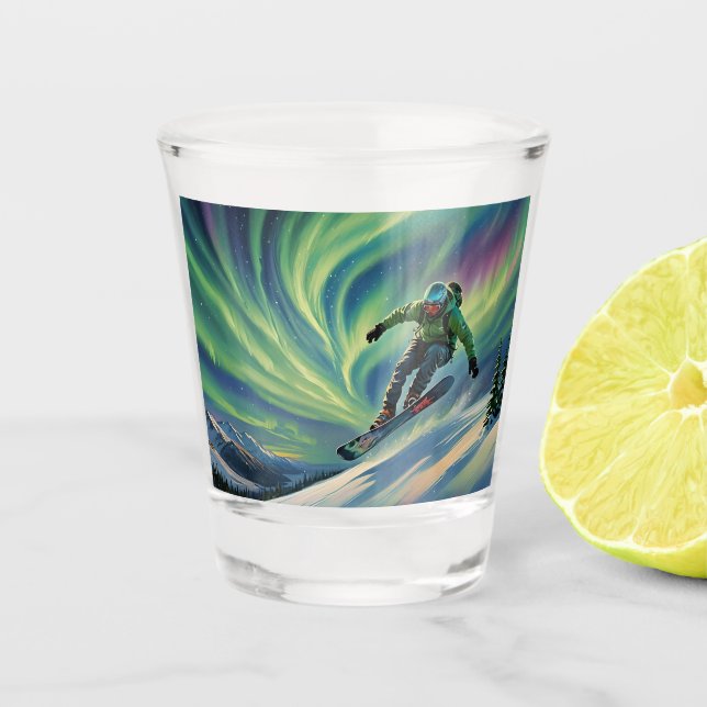 Snowboarding Shot Glass (Front)