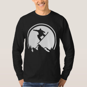 Snowboarding Silhouette Big Stunt Snowboarder Snow T-Shirt