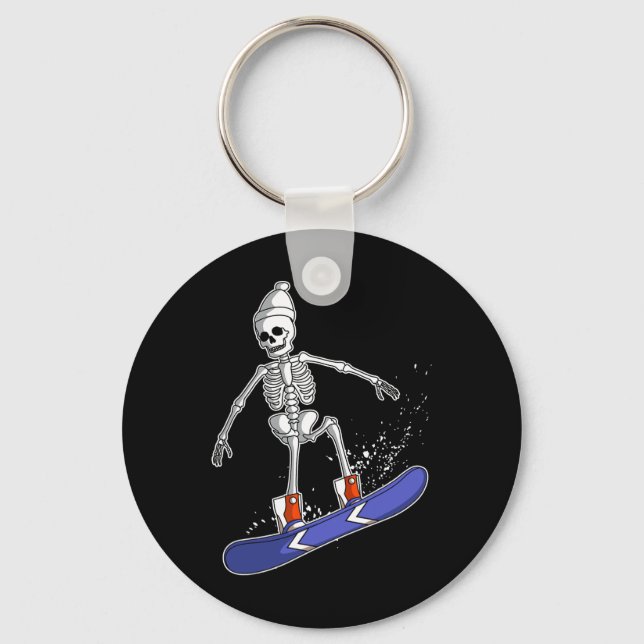 Snowboarding Skeleton Skiing Snowboarder  Key Ring (Front)