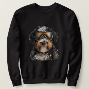 Snowboarding Ski Bernedoodle Bernese Dog Dad Mum Sweatshirt