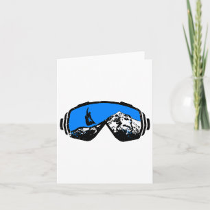 Snowboarding Ski Goggles Mountain Distressed Desig Card