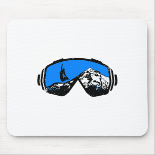Snowboarding Ski Goggles Mountain Distressed Desig Mouse Pad