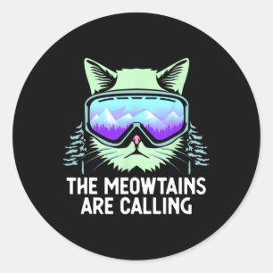 Snowboarding Skiing Art For Men Women Kid Winter S Classic Round Sticker