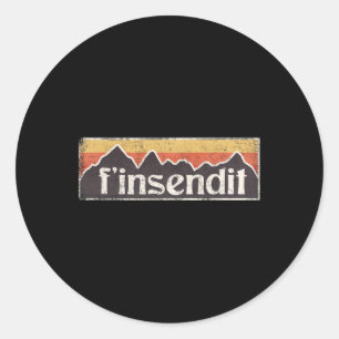 Snowboarding Skiing Send It Finsendit Funny T Shir Classic Round Sticker