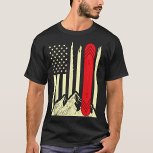 Snowboarding Skiing Snowboard American Flag Snowbo T-Shirt