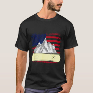 Snowboarding skiing snowboard american flag T-Shirt