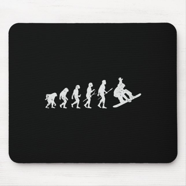 Snowboarding Skiing Snowboarder Winter Funny Evolu Mouse Pad (Front)