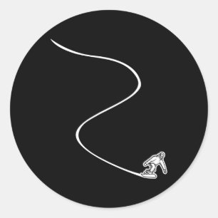 Snowboarding Slopes - Snowboard  Classic Round Sticker