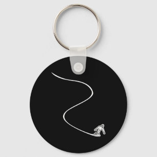 Snowboarding Slopes - Snowboard  Key Ring