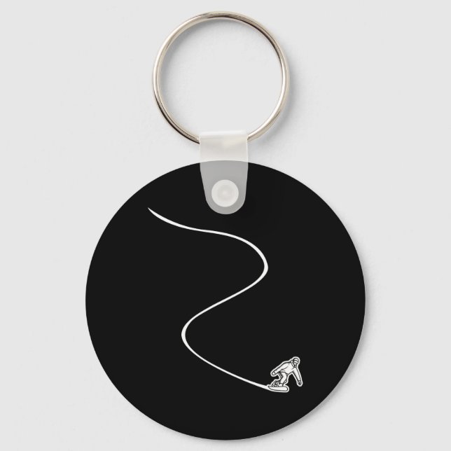 Snowboarding Slopes - Snowboard  Key Ring (Front)
