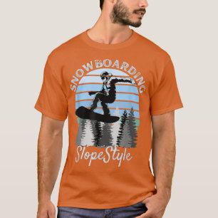 Snowboarding SlopeStyle Cool Vintage Blue Sunset T-Shirt