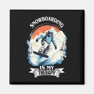 Snowboarding Snow Therapy Snowboard Retro Snow Vac Magnet