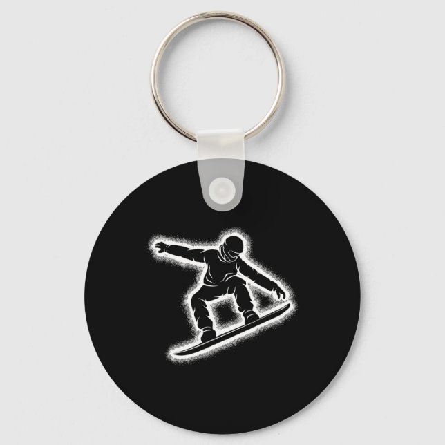 Snowboarding Snowboard Boys Kids Mens 1  Key Ring (Front)