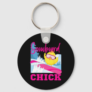 Snowboarding Snowboard Chicken Chick Snowboard Chi Key Ring