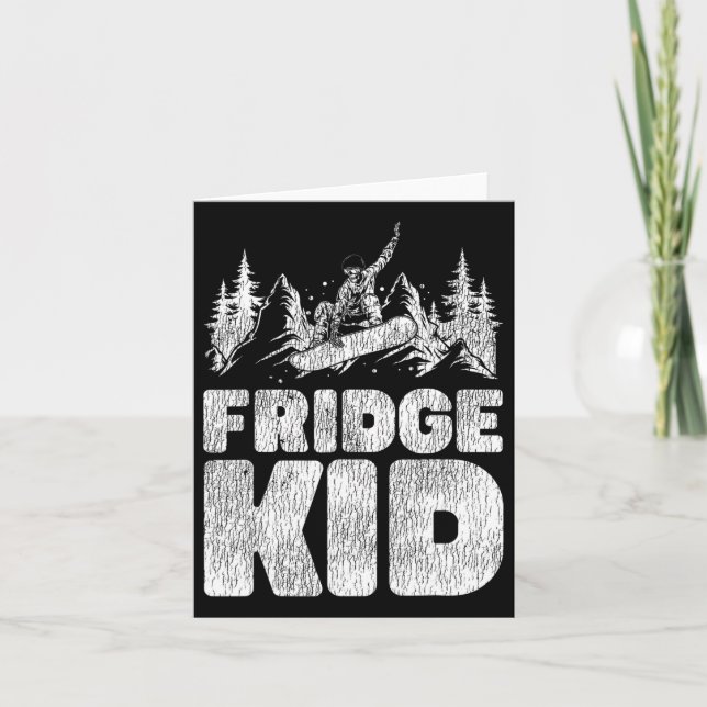Snowboarding Snowboard Fridge Kid  Card (Front)