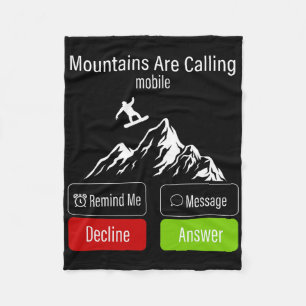 Snowboarding Snowboard Mobile Phone Display Mounta Fleece Blanket