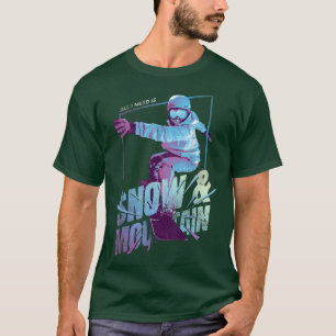 Snowboarding Snowboard Mountain Graphic T-Shirt