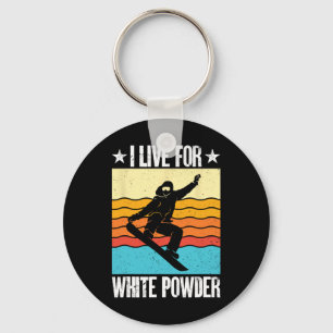 Snowboarding Snowboard Outfit I Live For White Pow Key Ring