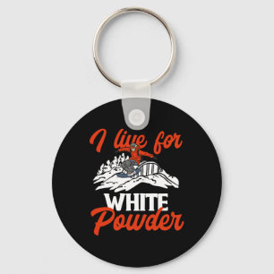 Snowboarding Snowboard Outfit I Live For White Pow Key Ring