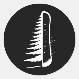 Snowboarding Snowboard Pine Tree Snowboarder  Classic Round Sticker