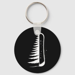 Snowboarding Snowboard Pine Tree Snowboarder  Key Ring
