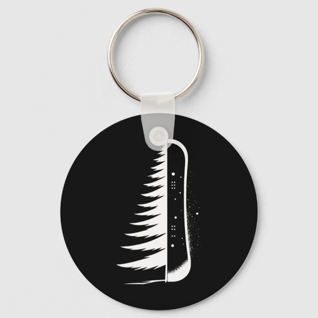 Snowboarding Snowboard Pine Tree Snowboarder  Key Ring (Front)