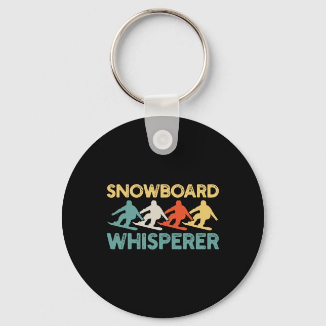 Snowboarding Snowboard Retro  Key Ring (Front)