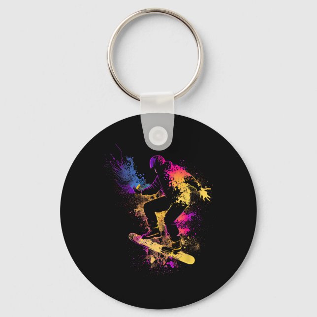 Snowboarding Snowboard Silhouette Gift  Key Ring (Front)