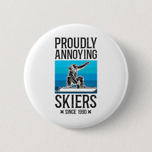 Snowboarding Snowboard Ski Skiing Retro  6 Cm Round Badge