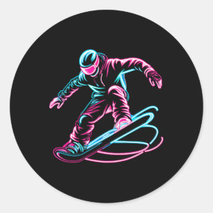 Snowboarding Snowboard Snowboarder 3  Classic Round Sticker