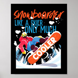 Snowboarding Snowboard Snowboarder Like A Skier On Poster