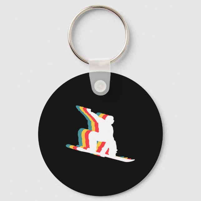 Snowboarding Snowboard Snowboarder Retro  Key Ring (Front)