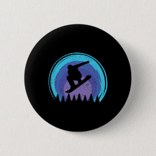 Snowboarding Snowboard Snowboarder Silhouette Grun 6 Cm Round Badge