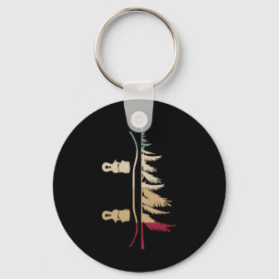 Snowboarding Snowboard Tree Snowboarder Retro  Key Ring