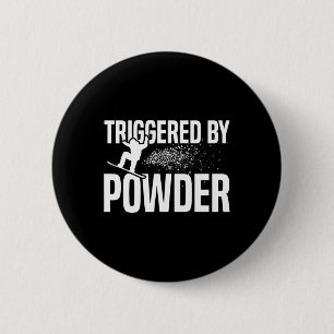 Snowboarding Snowboard Triggered By Powder 1  6 Cm Round Badge