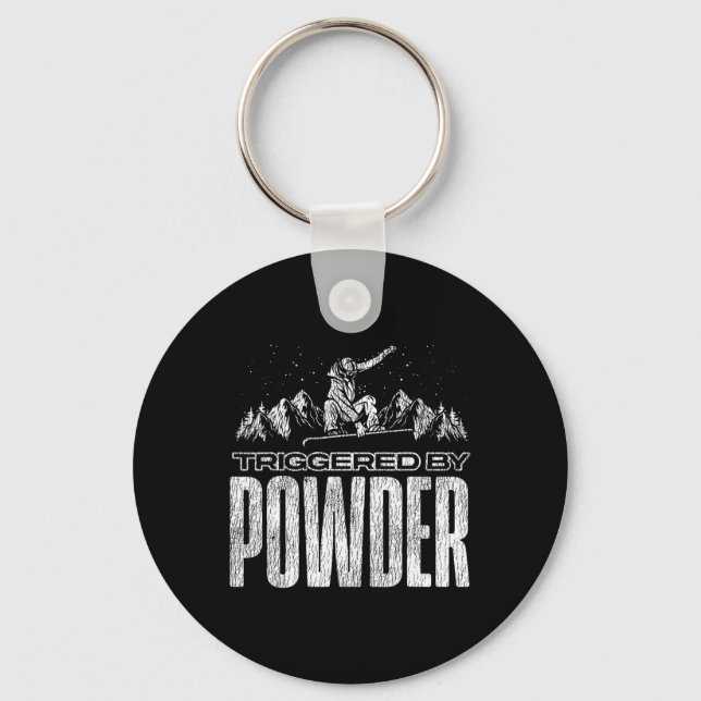 Snowboarding Snowboard Triggered By Powder  Key Ring (Front)
