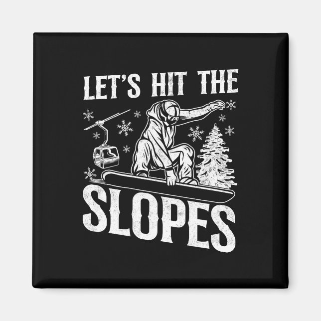 Snowboarding Snowboard Vintage 18  Magnet (Front)