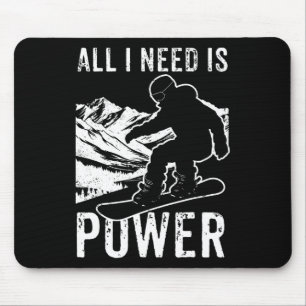 Snowboarding Snowboard Vintage All I Need Is Powde Mouse Pad