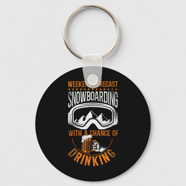 Snowboarding Snowboard Vintage Beer 1  Key Ring (Front)