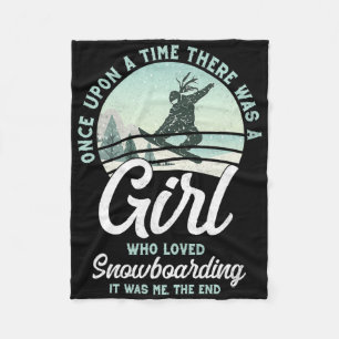 Snowboarding Snowboard Vintage Girl 1  Fleece Blanket