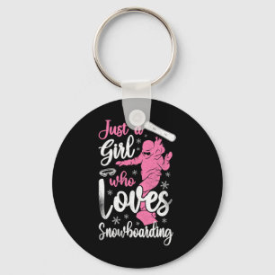 Snowboarding Snowboard Vintage Girl 2  Key Ring