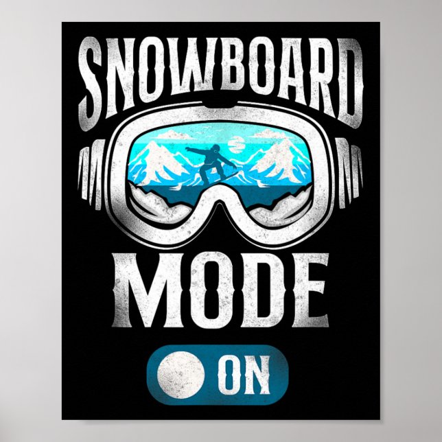 Snowboarding Snowboard Vintage Goggles  Poster (Front)