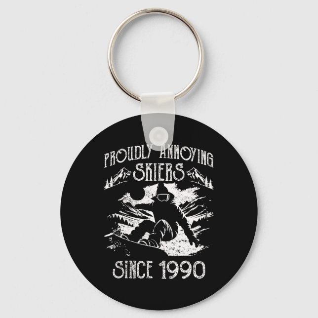 Snowboarding Snowboard Vintage Proudly Annoying Sk Key Ring (Front)