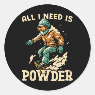 Snowboarding Snowboard Vintage Retro All I Need Is Classic Round Sticker
