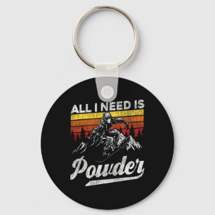 Snowboarding Snowboard Vintage Retro All I Need Is Key Ring