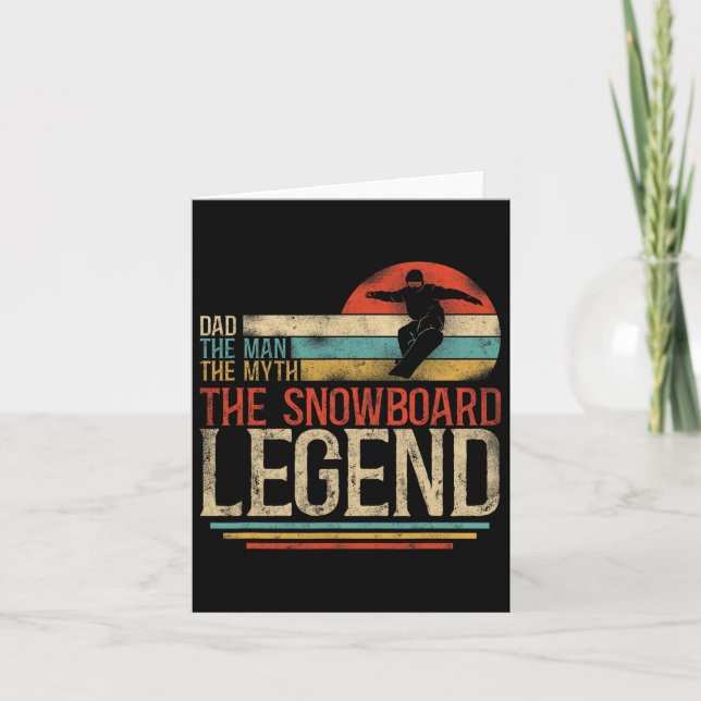 Snowboarding Snowboard Vintage Retro Dad  Card (Front)
