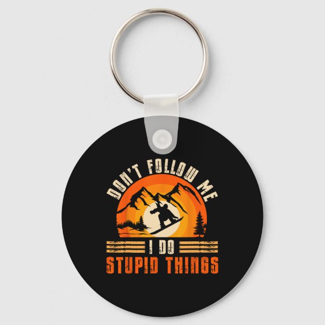 Snowboarding Snowboard Vintage Retro Don't Follow  Key Ring (Front)