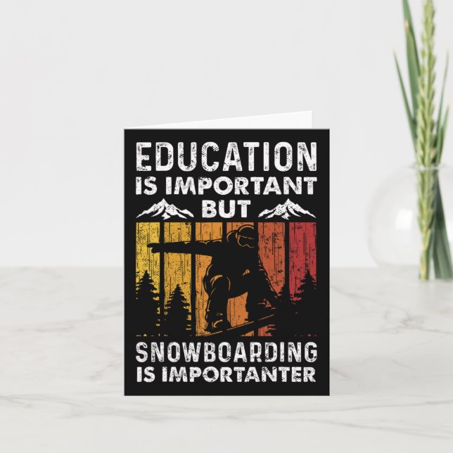 Snowboarding Snowboard Vintage Retro Education Is  Card (Front)