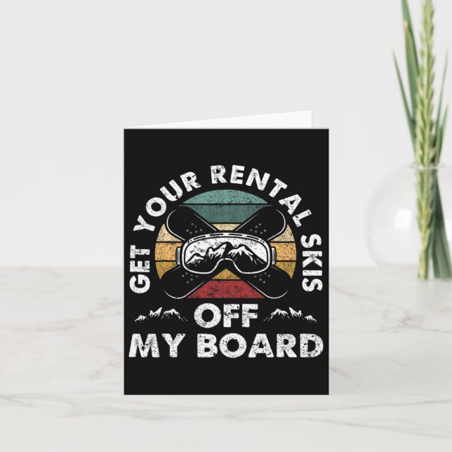 Snowboarding Snowboard Vintage Retro Get Your Rent Card (Front)